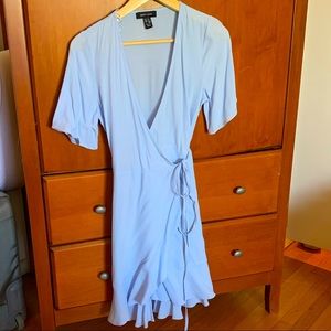 NEW Powder blue wrap dress. Light weight, beautiful color. Never worn.